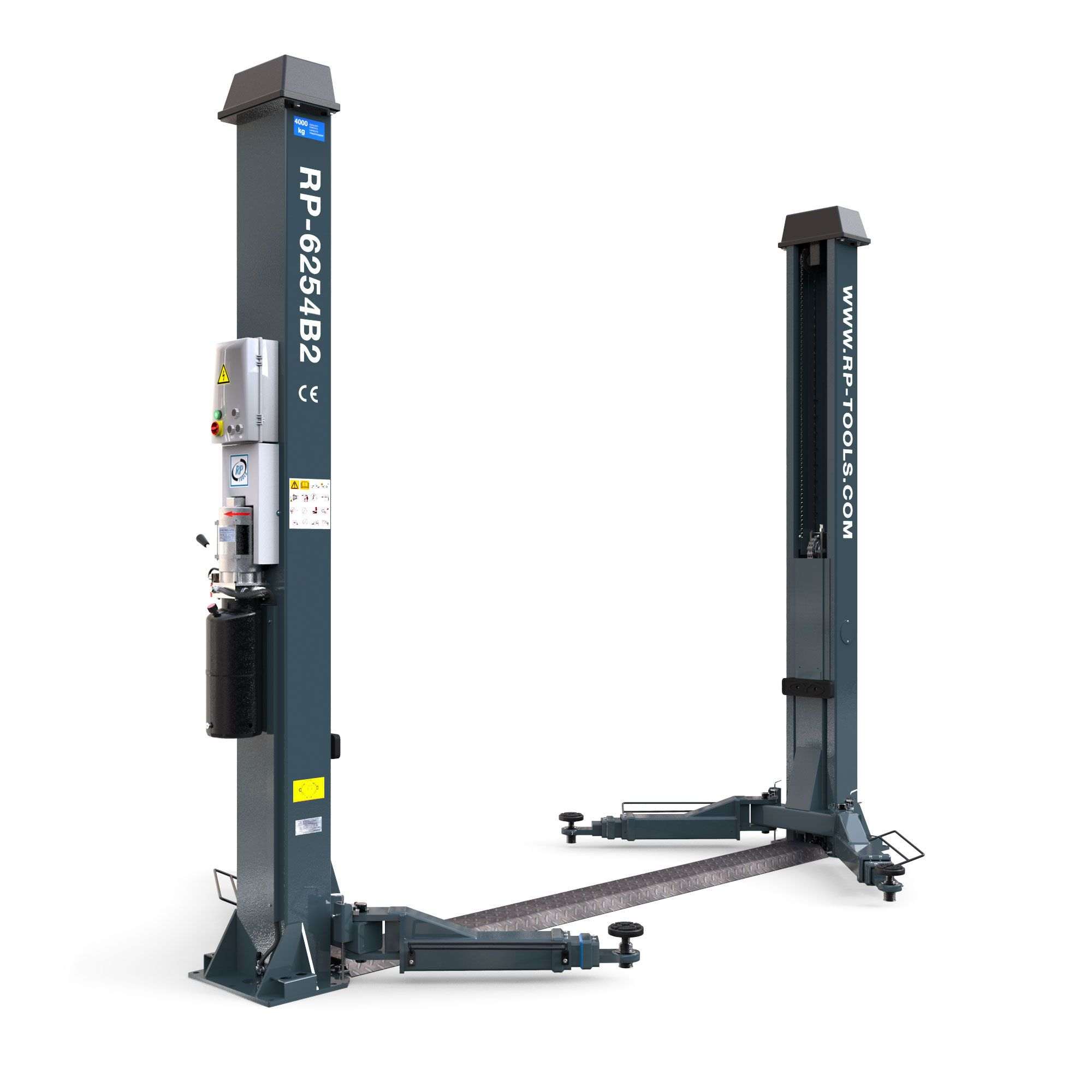 Hefbrug 2-kolommer RP-R-6254B2V-ATC - Onderbouw - 400V | RP-Tools (Antraciet)
